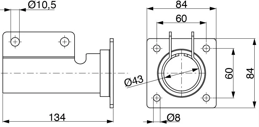Alternative view of ДЪРЖАЧ ЗА СУПОРТ ЗА КАЛНИК Ф42Х2