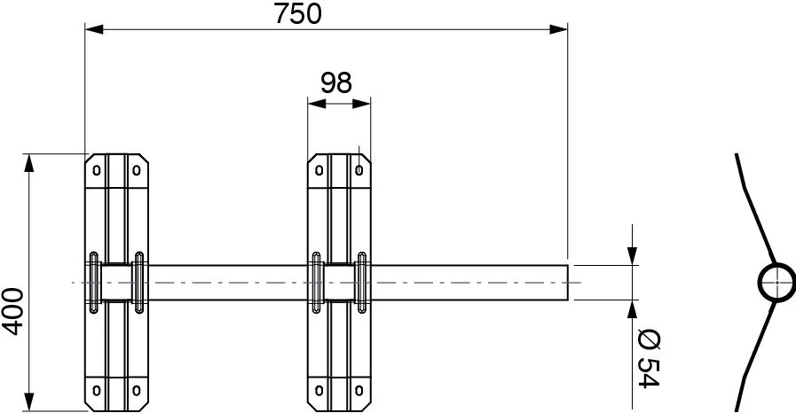 Alternative view of СУПОРТ ЗА КАЛНИК Ф54 ПОДЦИНКОВАН