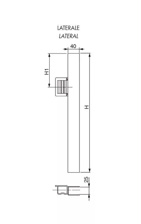 Alternative view of ЛЯВ СТРАНИЧЕН ЗАТВАРЯЩ ПРОФИЛ H=600mm ЗА АЛУМИНИЕВИ КАПАЦИ