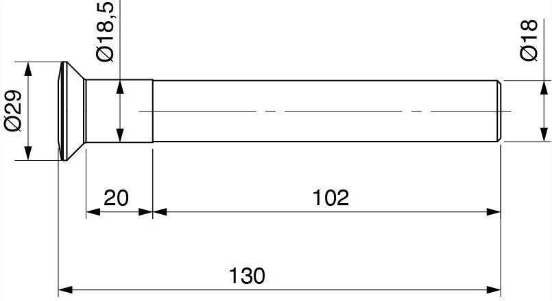 Alternative view of ПАЛЕЦ ЗА КЛЮЧАЛКА M50/M52 ПРАВ